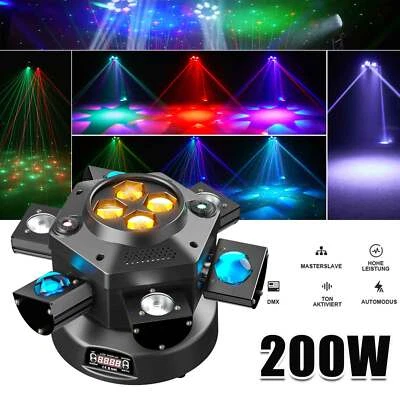 200W Beam 6 Lichtarmen Laser Moving Head RGBW DMX BEE-EYE DJ Disco Lichteffekt - Bild 1 von 4