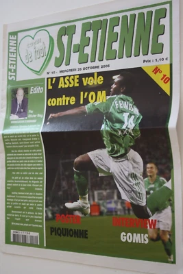 mensuel Cœur de foot ASSE )  ST ETIENNE n°10 Octobre  2005 Complet Poster.. - Photo 1/2
