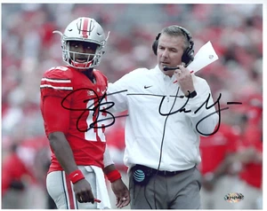 Urban Meyer & J.T. Barrett Ohio State handsigniert signiert 8x10 Foto mit Coa - Bild 1 von 2
