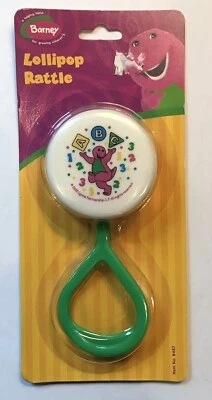 Barney Rattle The Dinosaur 2006 ABC 123 Lollipop Style Baby Rattle Foto 1 de 4