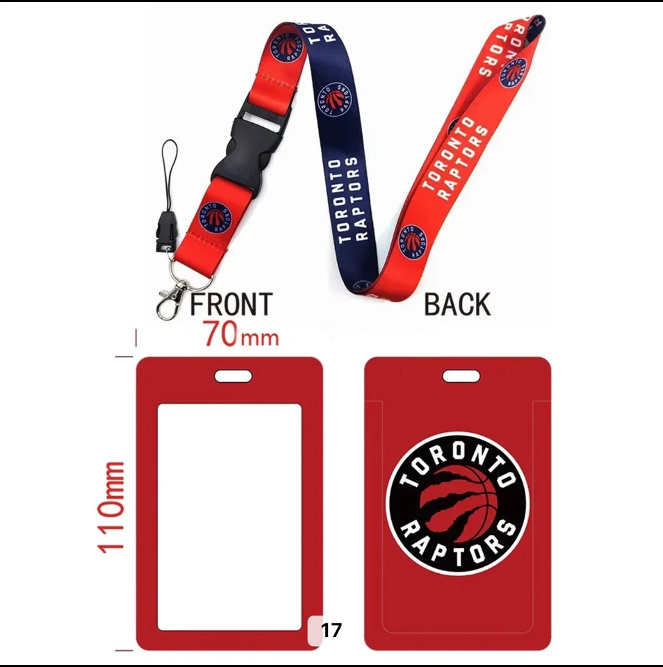 Toronto Raptors NBA Lanyard Keychain AND ID Tag Holder Basketball Fan Gift - Image 1 of 1