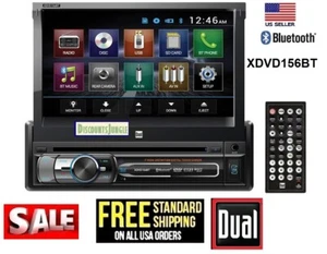 Dual Touchscreen Bluetooth CD/DVD single 1 din flip out 7 inch LCD car stereo - Picture 1 of 5
