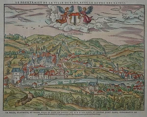 Baden AG - El Retrato De La Ciudad De Baden - Sebastián Münster - 1575 - Picture 1 of 3