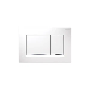 Geberit Sigma30 Plastic Dual Flush Actuator Plate White/Polished Chrome - Picture 1 of 1