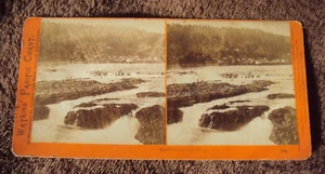 Carleton Watkins 1880s Oregon Stereoview Willamette Falls 1219 - Picture 1 of 4