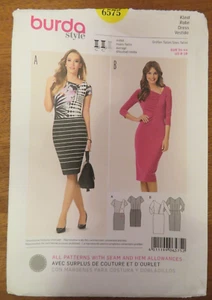 Burda 6575 Sewing Pattern ladies 2 way stretch Jersey Pullover Dress Cut 8-12 - Picture 1 of 7