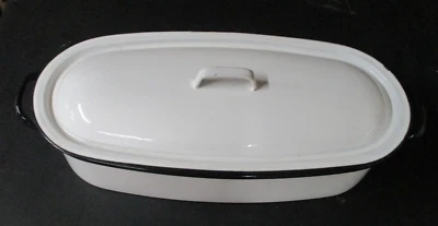 Vintage Vollrath Enamel Oval Fish Poacher/Planter - Image 1 of 4