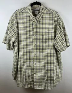 Camicia Columbia da uomo XXL verde grigio bianco a quadretti casual cotone morbido - Foto 1 di 11