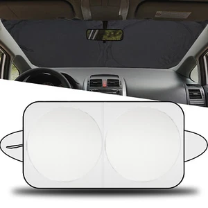 Outer + Inner Car Sun Shade Windshield Foldable Visor Cover UV Block Heat Shiled - Picture 1 of 8
