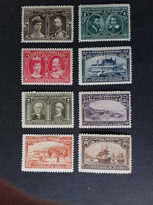 1908 Canada #96-103, Quebec Tercentenary Issue, complete set, mint - Image 1 of 2