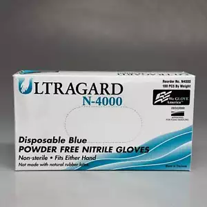 LTRAGARD (100 Gloves) Disposable Nitrile Gloves Sz L, Blue N-4000 - Picture 1 of 10