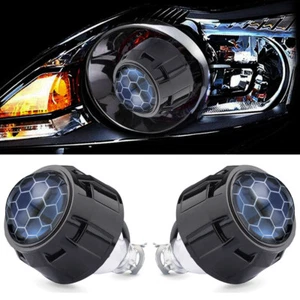 2.5'' Bi xenon Projector Honeycomb Lens Shrouds LED Devil eye Headlight Retrofit - Picture 1 of 12