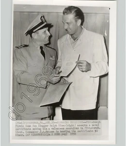 UNUSUAL Portrait of RALPH KINER, PA USA 1951 VTG US NAVY Baseball Press Photo - Imagen 1 de 2