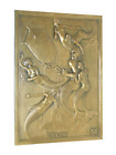 Original Vintage Bronze Relief TREIB-MINE von MG 40er Jahre Meerjungfrau