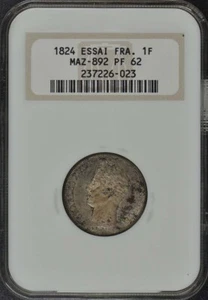 1824 ESSAI FRANCE 1F Maz-892 NGC PF62 Top Pop - Picture 1 of 4