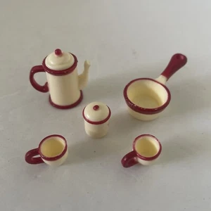 Sylvanian Families Calico Critters Teapot, Pan, Tea Cups, Canister For Kitchen - Picture 1 of 1