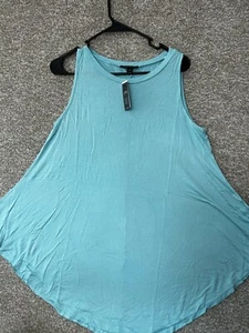 Lane Bryant Swing Tank Sleeveless Crew Neck Blue Shirt Size 10/12 - Picture 1 of 5