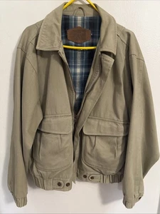 Chaqueta de Colección Woolrich Caqui Para Hombre Azul Manta a Cuadros Forrada Talla Mediana - Imagen 1 de 5