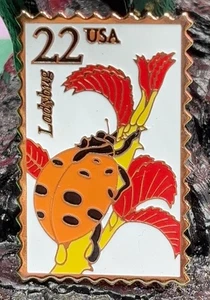 USPS Ladybug 22 Cent Replica Stamp PIN Jayne Co. Sammlerstück - Bild 1 von 2