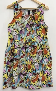 Folter Good Enough To Eat ModCloth Dress Sleeveless Fit & Flare Cookout Food 1X - Picture 1 of 11