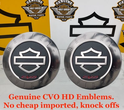 Original Harley CVO Touring Fuel Gas Tank Emblems Badges BlackChrome OEM - Image 1 of 4
