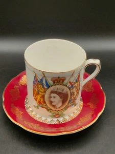 Elegant 1953 Royal Grafton Coronation Cup & Saucer – Queen Elizabeth II - Picture 1 of 10