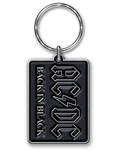 AC/DC Keyring Keychain Back In Black band logo new Official metal Size One Size - Picture 1 of 1