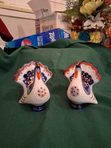Vintage USSR Lomonosov Porcelain Turkey Salt & Pepper Shakers - Picture 1 of 12