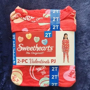 Character Kids 2-Piece Valentines Day Long Sleeve Pajama's - Picture 1 of 3