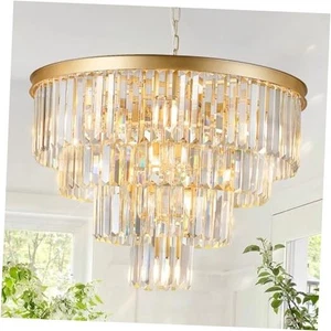 Kristall Kronleuchter 24” Modern Groß Kronleuchter Luxus 4-stufig Medium-24” Gold - Bild 1 von 8
