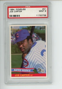 1984 Donruss Joe Carter #41 Rated Rookie Chicago Cubs PSA 9 MINT (739) READ - Bild 1 von 6