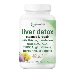 Liver Cleanse Detox & Repair 20 Formula Herbs Support Supplement 240 capsules - Picture 1 of 11