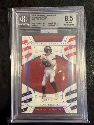 2021 Panini National Treasures Tom Brady Stars and Stripes  /13 BGS 8.5 - Image 1 of 2