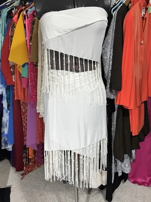 Boho Women’s White Semi-Sheer 2 Piece Scarf Set for Beaches Vacations OSFA - Image 1 of 4