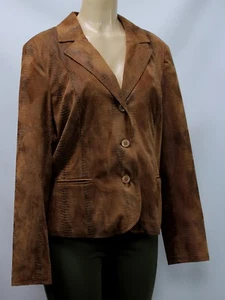 ELCC Women's Animal Print Brown Jacket Size L - Picture 1 of 4