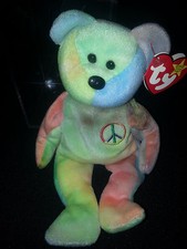 NEW Rare Ty Beanie Baby Peace Bear Original Collectible With Tag Errors Mistakes