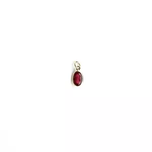 Natural Ruby Charm 6x4 mm Oval Hand Made In 14k Yellow Gold - Picture 1 of 3