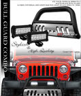 Matte Black Bull Bar Guard Skid+36W CREE LED Lights For 10-18 Jeep Wrangler Jk