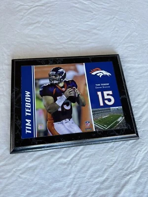 Tim Tebow broncos pictured wood frame plaque 8” X 10” - Image 1 of 3