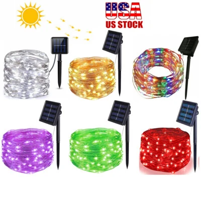 100/200 LED Solar Christmas Fairy Lights String Outdoor Garden Decor Waterproof  - Image 1 of 4