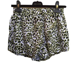 H&M Womens Shorts Leopard Animal Print Neon Soft Booty Size 4 - Picture 1 of 4