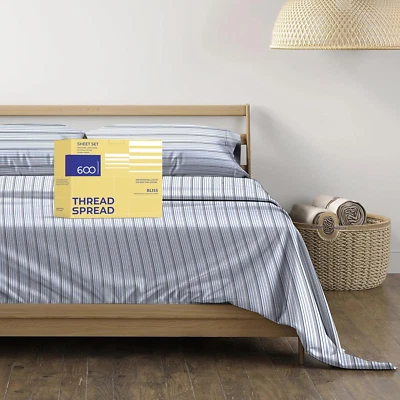 100% Egyptian Cotton Printed Bed Sheets - 600 Thread Count 3 PC Twin Sheet Set, - Image 1 of 4