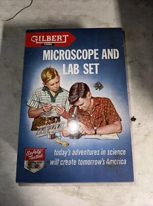 Vintage 1958 Gilbert 13024 Microscope And Lab Set  Empty - Picture 1 of 3