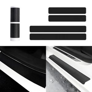 4 PIEZAS Fibra de Carbono Puerta Coche Alféizar Cubierta Panel Protectores de Pasos Accesorios - Imagen 1 de 17