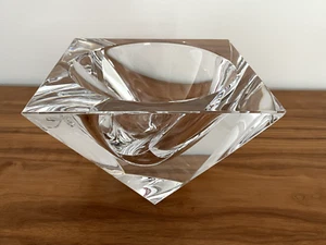 Orrefors TORNADO Square Bowl 6 7/8" (7") Jan Johansson Swirl Design with Box - Picture 1 of 9
