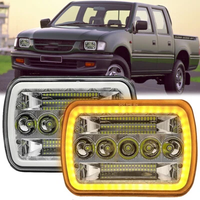 2pcs 7x6'' 5x7'' LED Headlights Hi/Lo Beam Halo DRL For Holden Rodeo 1998-2003 - image 1 of 4