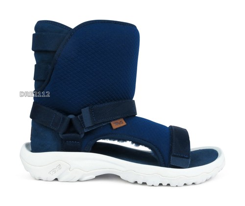 Stivali sandali in pelliccia blu Teva x UGG neri iris taglia 6 donna taglia 8 ~nuovi con scatola~