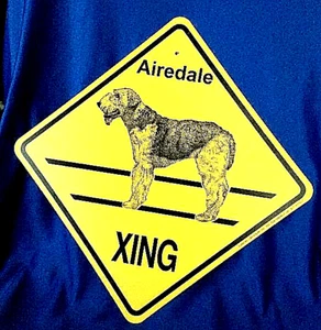 Airedale Xing Dog Sign - Picture 1 of 3