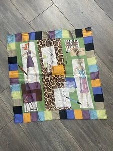Nicole Miller Patchwork Designer Kunst zum Tragen Quadrat 20" Seidentuch Retro - Bild 1 von 8