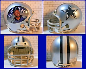 EMMITT SMITH DALLAS COWBOYS VINTAGE MOUNTED MEMORIES SPORTACULAR ART MINI HELMET - Picture 1 of 11